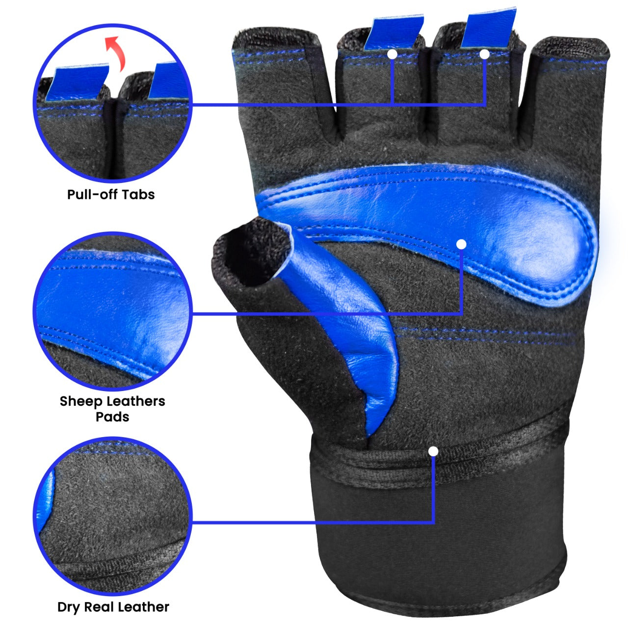 AG Fitness Real Leather Weight Lifting Gloves Gym Training Body Building Gloves S-XXL