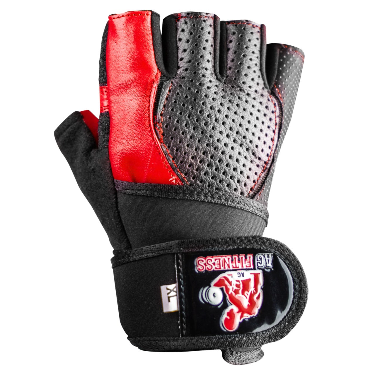 AG Fitness Real Leather Weight Lifting Gloves Gym Training Body Building Gloves S-XXL