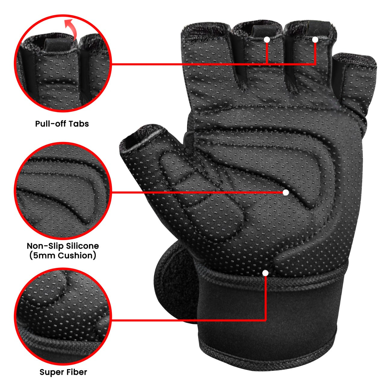 Weight Lifting Gym Gloves Fitness Training Workout Crossfit Exercise Men Women