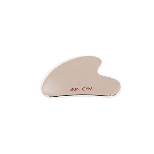 Skin Gym Silver Facial Roller and Gua Sha Tool Workout Skin Care Set for Wrinkles and Fine Lines - Anti Aging Face Lift Beauty Tool - Improve Skin Appearance and Achieve Radiant Glow