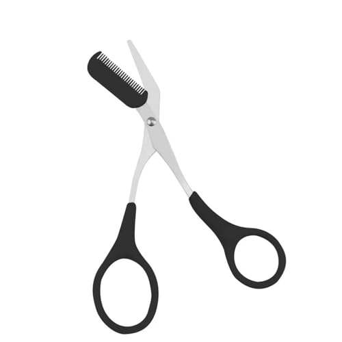 Eyebrow Trimmer Scissors£¬Eyebrows Scissors with Comb(Detachable)£¬ Eyebrows Grooming Tool Designed Specifically for Women£¬Non-Slip Handle Design Eyebrow Trimming Scissors£¨Black£©