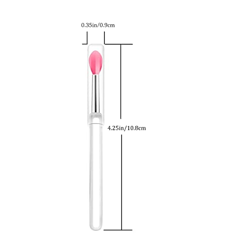 LORMAY Silicone Lip Brushes with Transparent Handles and Caps. Perfect Applicators for Cream Lip Mask, Eyeshadow, and Lipstick (4pcs, Multicolor)