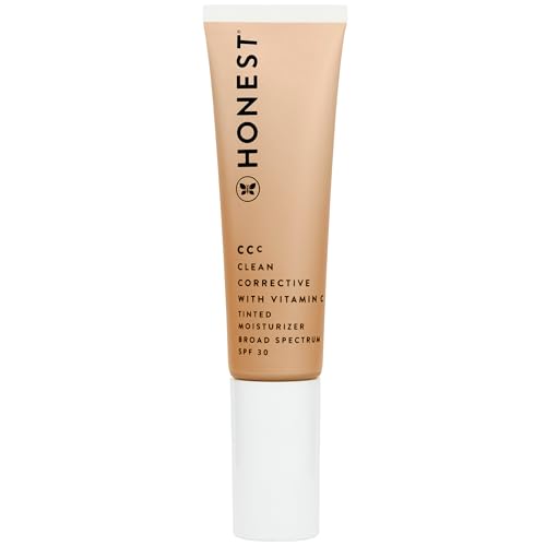 Honest Beauty CCC Clean Corrective with Vitamin C Tinted Moisturizer | Mineral SPF 30 | Vegan + Cruelty Free | Alabaster Fair Light, 1 fl oz