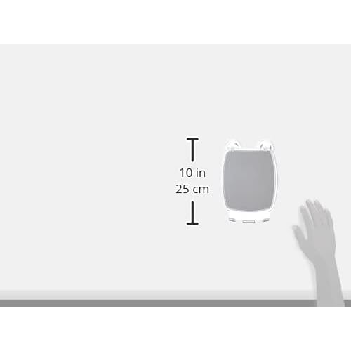 iDesign Plastic Power Lock Suction Shower Shaving Mirror with Razor Holder, Fog-Free Mirror for Bathroom or Tub, 6.25" x 8.5" x 2.5", Clear