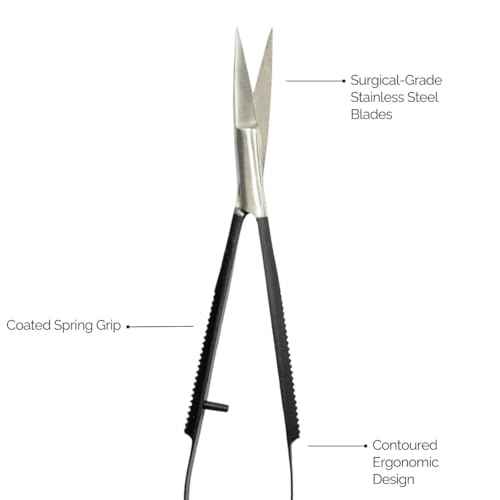 Joey Healy Precision Brow Scissor, Precision Brow Shaping Scissors, Ergonomic Spring Grip, Stainless Steel and Ultra-Maneuvering Eyebrow Trimmers