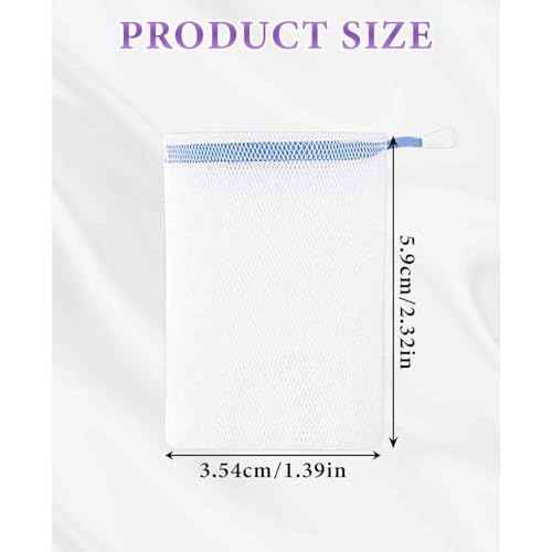 60PCS Mesh Soap Bags for Soap Bars, Shampoo Lather Net for Foaming & Drying for Shower Body Facial Cleaning