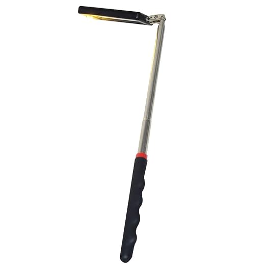 Telescoping LED Lighted Flexible Inspection Mirror Lighted 360 Swivel for Extra Viewing Dead Angle, Line of Sight Obstacle Area Mechanic Automotive Gifts