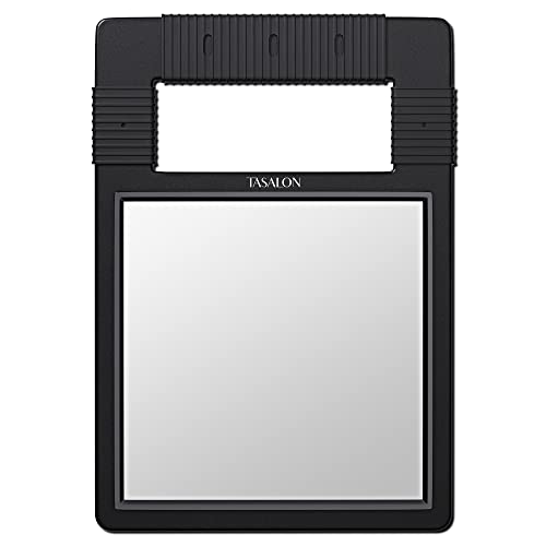 TASALON Hand Mirror, Handheld Mirror Unbreakable Shatterproof with Silicone Handle for Barber, Shower, Makeup and Salon - Black?