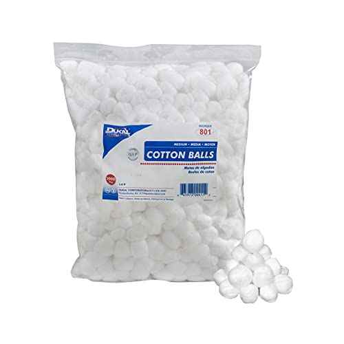 Dukal 801 Cotton Balls Medium, Non-Sterile, Pack of 2000