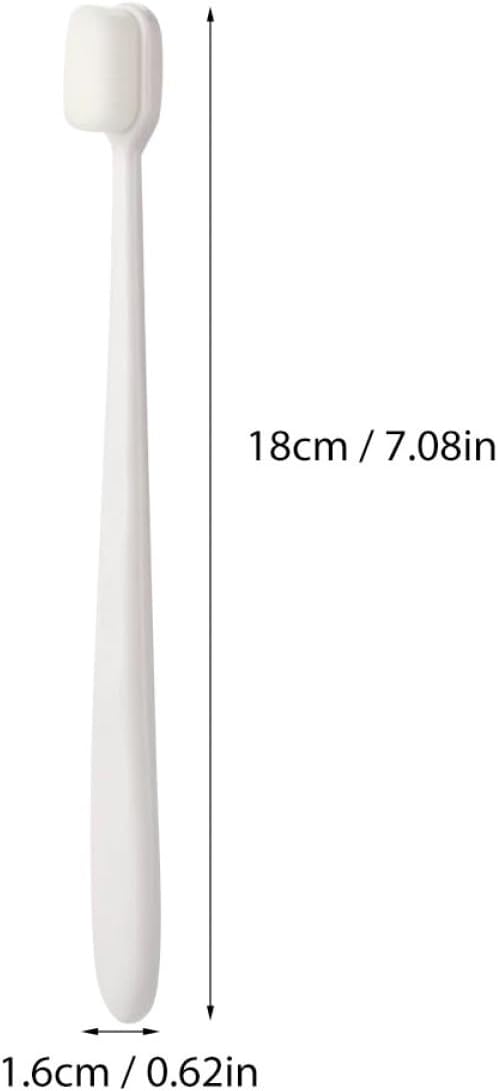 HAPINARY 4PCS Ultra Soft Micro Nano Bristle Toothbrush for Adults Portable Oral Cleaning Brush with Flat Wave Heads Black White for Travel and Home Use