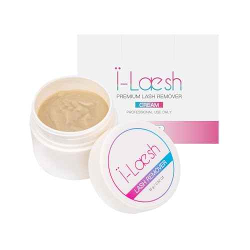 i-Laesh Eyelash Extension Remover Cream, 15g / 0.52 oz, Glue Remover, Fast Lash Adhesive Dissolution, Sensitive Skin, Low Irritation, for Professional Only