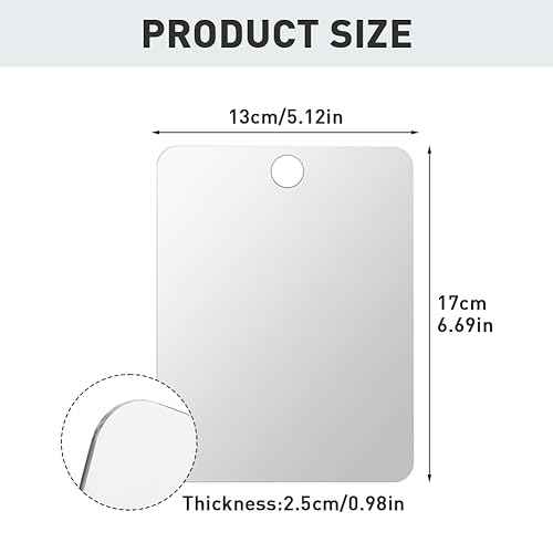 Anti-Fog Shower Mirror for Shaving, Shatterproof Men's Wall Hanging Handheld Locker Mirror, Bathroom No Fog Shaving Mirror (Silver,Size:6.7 * 5.1inch)
