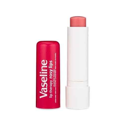 Vaseline Lip Therapy Care Rosy, Fast-Acting Nourishment, Ideal for Chapped, Dry, Cracked, or Damaged Lips, Lip Balm, 4-Pack, 0.16 Oz Each