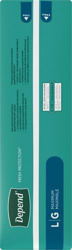Depend Fresh Protection Adult Incontinence Underwear for Men (Formerly Depend Fit-Flex), Disposable, Maximum, Large, Grey, 28 Count, Packaging May Vary (Pack of 2)