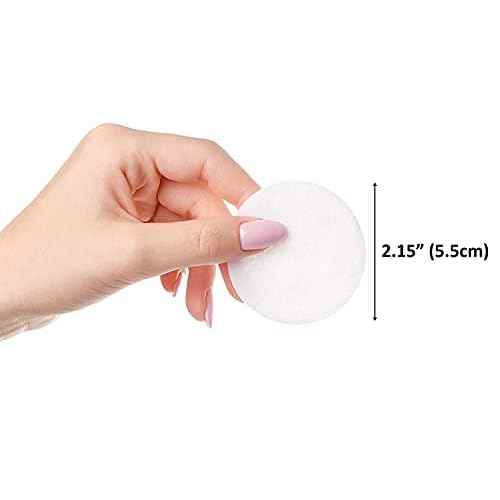 Organic Cotton Rounds, 400 Count - Makeup Remover Pads for Face, Lint-Free