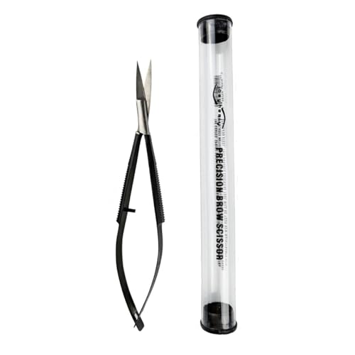 Joey Healy Precision Brow Scissor, Precision Brow Shaping Scissors, Ergonomic Spring Grip, Stainless Steel and Ultra-Maneuvering Eyebrow Trimmers