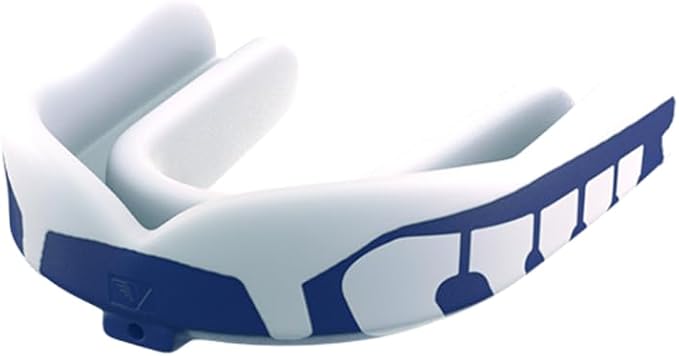 Velocity Champion Youth Mouthguard, 1 Pack, Navy & White - for Ages 11 to 18 - Ideal for Lacrosse, Football, Hockey, Basketball, Soccer, Boxing, Martial Arts, Field Hockey, and More