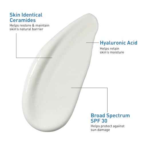 CeraVe Ultra-Light Moisturizing Lotion With SPF 30, Daily Face Moisturizer with SPF, Formulated with Hyaluronic Acid & Ceramides, Broad Spectrum SPF, Oil Free, Matte Finish, 1.7 Ounce