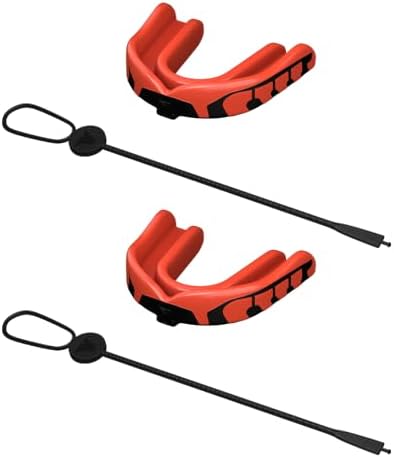 Velocity Champion Youth Mouthguard, 2 Pack, Black & Orange - for Ages 11 to 18 - Ideal for Lacrosse, Football, Hockey, Basketball, Soccer, Boxing, Martial Arts, Field Hockey, and More