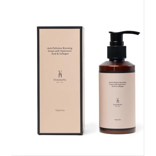 VivienneHu Bronzing Drops, 150g/5.3oz, with Hyaluronic Acid & Collagen, Vegan & Cruelty-Free, Liquid Bronzer, Creates A Sun-Kissed Glow, Pure Gold, Clean Clinical Skincare, Dermatologist-Tested