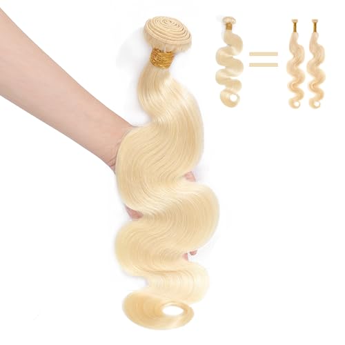 Blonde Body Wave Bundles Human Hair 30 Inch 15A 613 Blonde Bundles Human Hair,Sew In Quick Weave Body Wave Bundles 100% Real Human Hair Extensions Tangle Free Shedding Free Triple Lifespan 3X