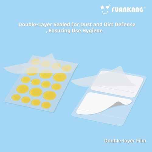 Pimple Patches for Face Hydrocolloid Covers, Yellow green Patches, laser heart-shaped patches , With a mirror case for travel (Large size, 104 Count)