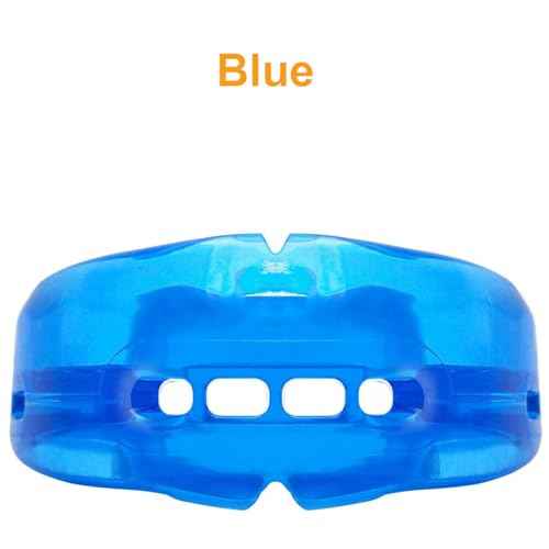 Coolrunner Double Braces Mouth Guard, Sports Athletic Mouth Guards Youth Mouthguard for Upper and Lower Teeth Protection Required for Youth, Teenager and Adults (Blue) (Blue+Transparent)