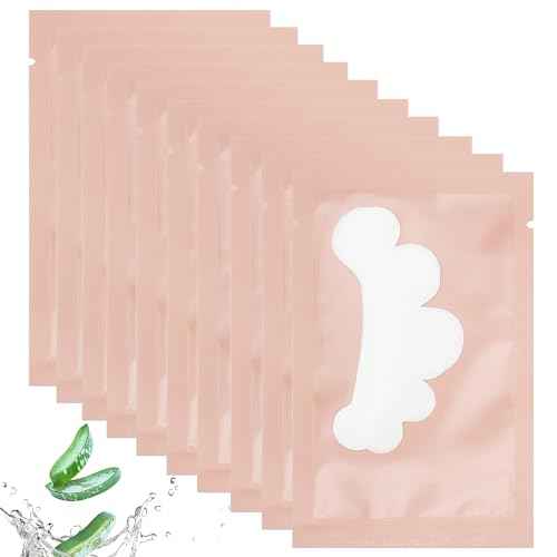50 Pairs Eye Gel Pads, Lint Free Under Eye Patches for Eyelash Extensions, Premium Eye Mask Beauty Tool Kit (Pink)