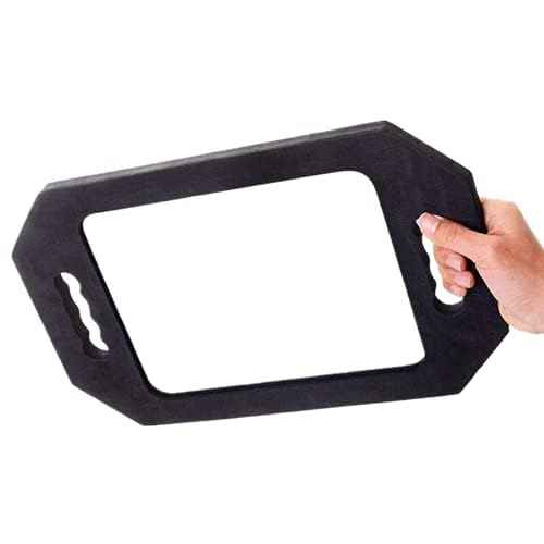 HREW Handle Mirror Large Rectangular Hand Held Mirror with Double Handle - Lightweight Hair Salon Equipment Hairstylist and Barber Accessories (1Pcs Rectangle)