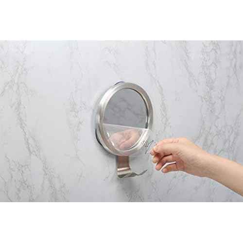 Ettori Shower Mirror Fogless for Shaving with Razor Holder, Powerful Lock Suction Fogless Mirror for Shower