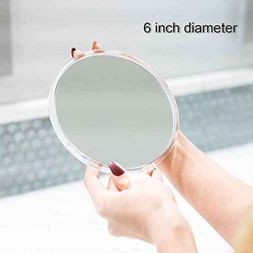 Mavoro 6'' Magnifying Mirror with 3 Strong Suction Cups | 10X Magnification | Portable Travel Makeup & Cosmetic Mirror (10X)