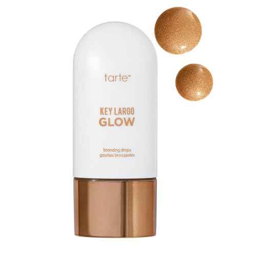 tarte key largo glow bronzing drops ? Luminous Serum-Infused Liquid Bronzer with Vegan Squalane & Vitamin E for Sun-Kissed Radiant Glow & Lightweight Hydration, Cruelty Free