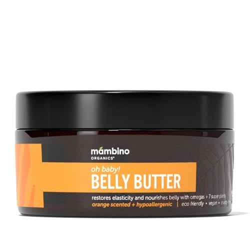 Mambino Organics Oh Baby! Belly Butter, Belly Cream with Shea Butter for Pregnancy, Minimizes Stretch Marks, Vegan, Cruelty-Free, Maternity Skin Care, 4 fl oz