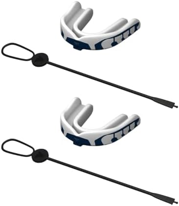Velocity Champion Junior Mouthguard, 2 Pack, Navy & White - for Ages 5 to 10 - Ideal for Lacrosse, Football, Hockey, Basketball, Soccer, Boxing, Martial Arts, Field Hockey, and More