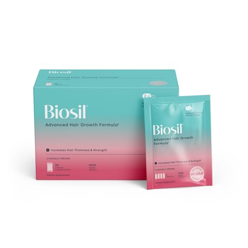 Biosil Advanced Hair Growth Formula - 30 Packets - Promotes Hair (re) Growth, Prevents Hair Loss and Shedding & Increases Thickness and Strength - with Patented ch-OSA - 1 Month Supply