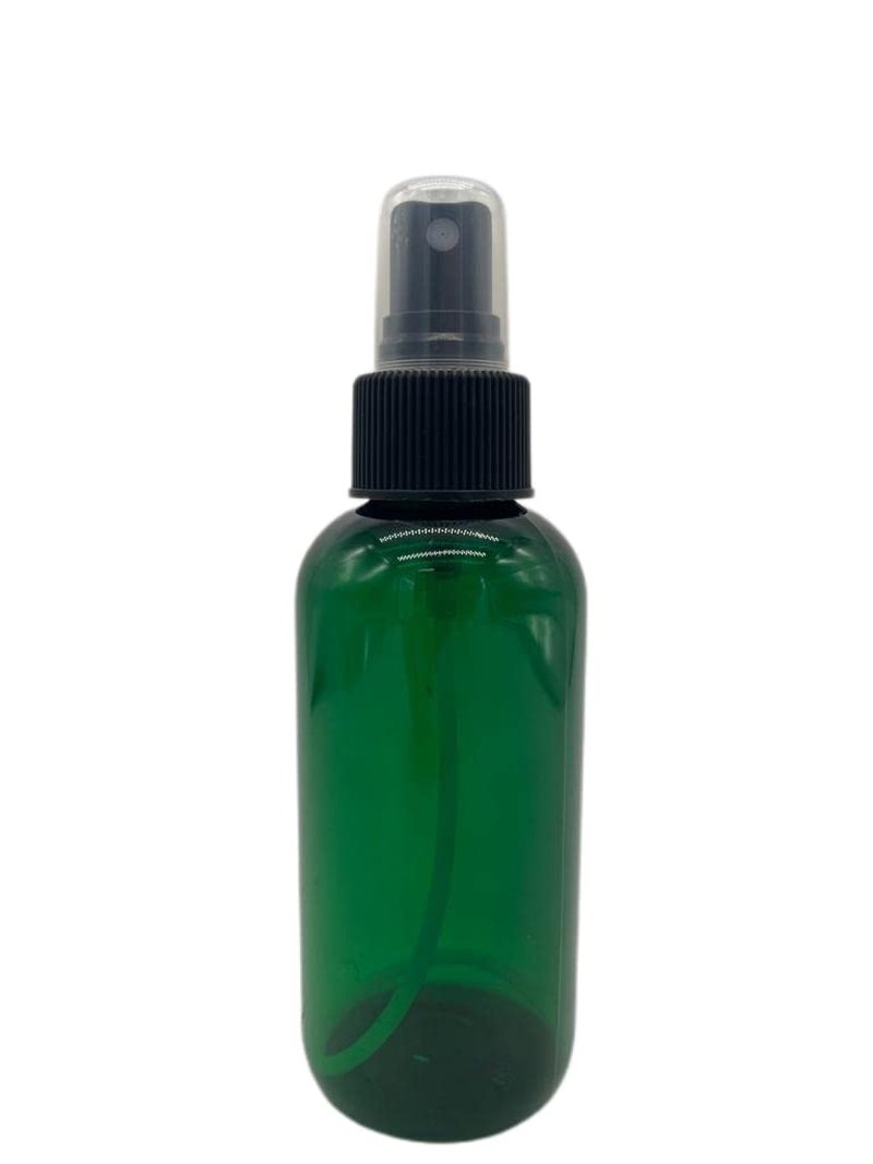 Natural Farms 4 oz Plastic Green Boston BPA FREE Bottles - 12 Pack Empty Refillable Containers - Essential Oils - Aromatherapy - Black Fine Mist Sprayers