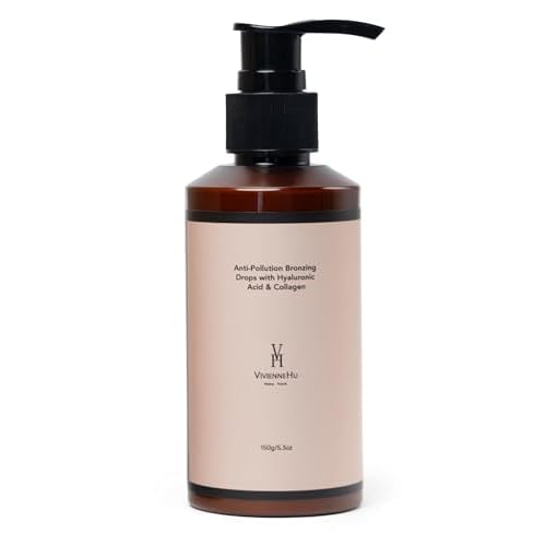 VivienneHu Bronzing Drops, 150g/5.3oz, with Hyaluronic Acid & Collagen, Vegan & Cruelty-Free, Liquid Bronzer, Creates A Sun-Kissed Glow, Pure Gold, Clean Clinical Skincare, Dermatologist-Tested