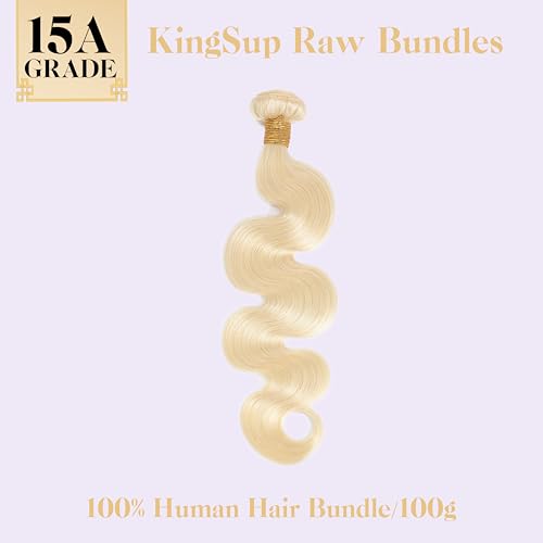 Blonde Body Wave Bundles Human Hair 30 Inch 15A 613 Blonde Bundles Human Hair,Sew In Quick Weave Body Wave Bundles 100% Real Human Hair Extensions Tangle Free Shedding Free Triple Lifespan 3X
