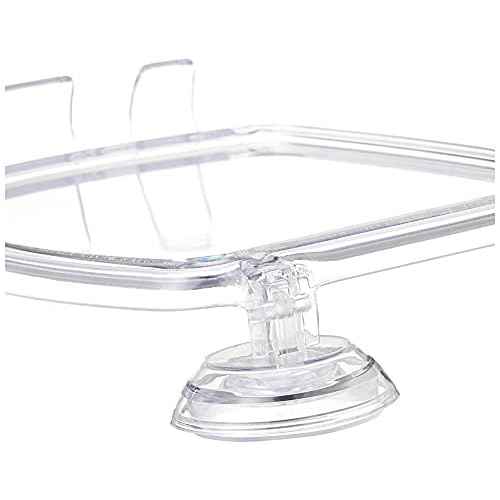 iDesign Plastic Power Lock Suction Shower Shaving Mirror with Razor Holder, Fog-Free Mirror for Bathroom or Tub, 6.25" x 8.5" x 2.5", Clear