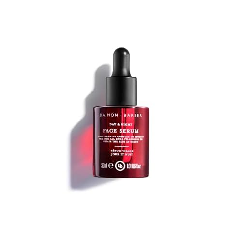 Daimon Barber Day and Night Face Serum for Men, Moisturising Face Oil with Ceramide Complex for 24h Protection, Suitable to Use Pre-Shaving 30ml