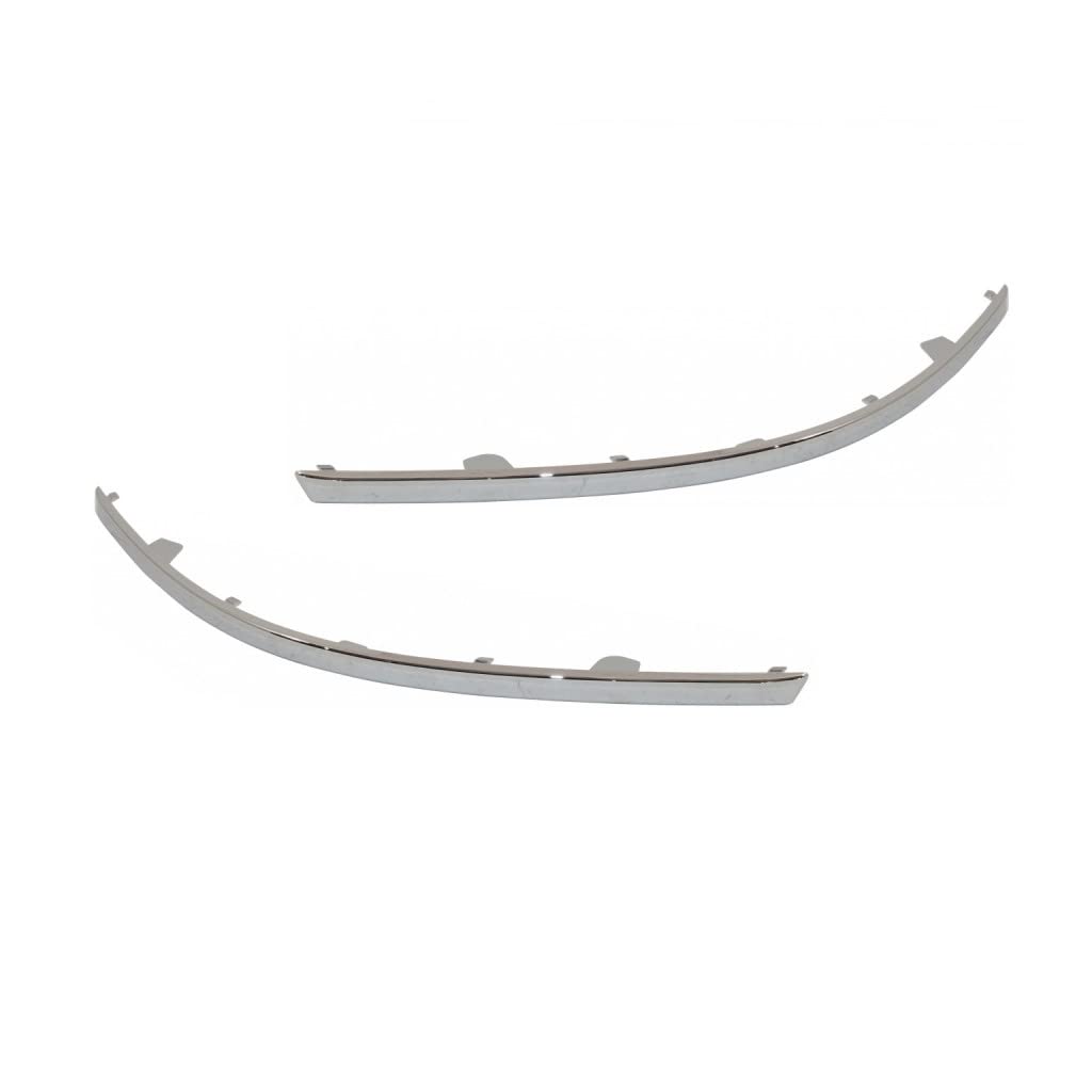 For Chrysler Town & Country 2008 2009 2010 Bumper Molding Driver and Passenger Side | Pair | Front | Made of Plastic | Chrome |