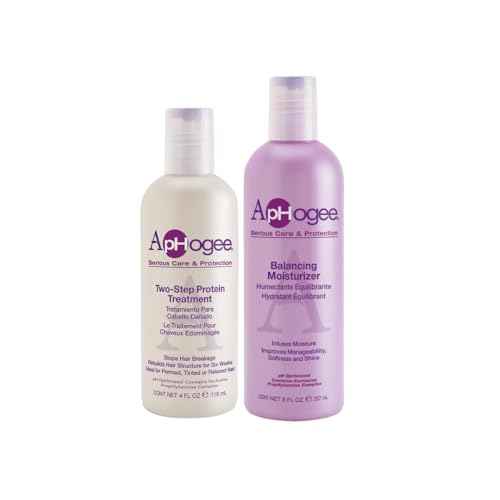 Aphogee Hair Care Double Bundle ? Two-Step Protein Treatment (4 fl oz) & Balancing Moisturizer (8 fl oz)