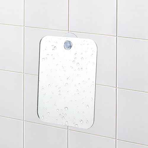Anti-Fog Shower Mirror for Shaving, Shatterproof Men's Wall Hanging Handheld Locker Mirror, Bathroom No Fog Shaving Mirror (Silver,Size:6.7 * 5.1inch)