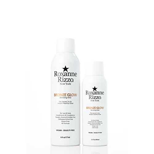 Bronze Glow Duo By Roxanne Rizzo - Celebrity Choice Bronzer - Refreshing Hydrating Mist - Face & Body - Blends with All Skin Tones - TSA Approved Travel Size (100ml) - Includes 177ml & 100ml Bottles