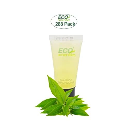 ECO amenities Hotel Shampoo Tubes - TSA-Approved Leak-Proof Travel Essentials - Green Tea Shampoo Bulk & Cruelty-Free - For Hotel Toiletries Bulk & Travel Kit - 0.75 Fl Oz, Pack of 288