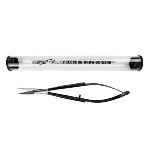 Joey Healy Precision Brow Scissor, Precision Brow Shaping Scissors, Ergonomic Spring Grip, Stainless Steel and Ultra-Maneuvering Eyebrow Trimmers