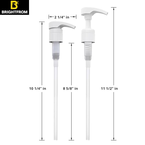 BRIGHTFROM Universal Dispensing Pump, Perfect for Shampoo & Conditioner 1L /33.8 OZ - Fits for Most Bottles or Any Refillable Bottles from 12oz to 33.8oz with 28/410 Neck Size, 2 Pack, White/Black