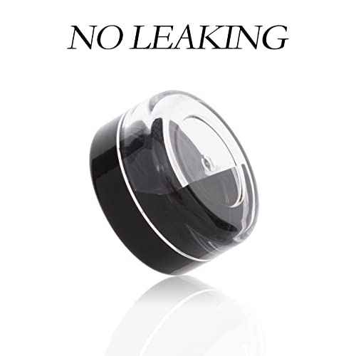 ZEJIA 3 Gram Sample Containers with Lids, 50 Count Tiny Sample Jars, 3ML Makeup Cosmetic Containers for Lip Balms, Lotion, Powder, Beauty Products(Black Lids)