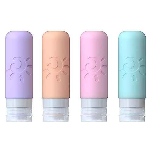 Travel Bottles for Toiletries, TSA Approved Travel Containers 3oz Leak Proof Travel Tubs Refillable Liquid Travel Accessories for Shampoo Conditioner Lotion Body Wash(Multicolored C)