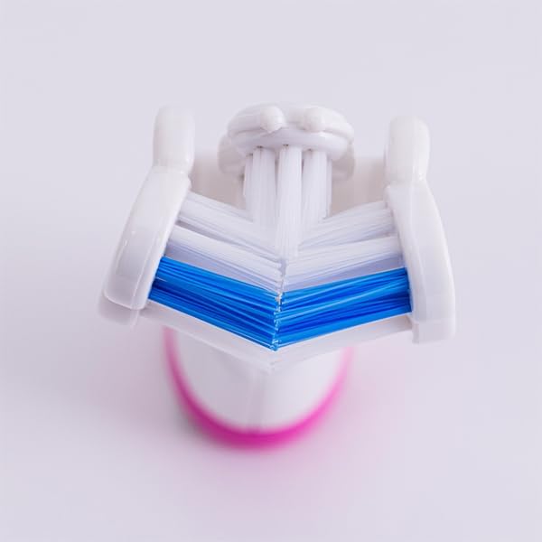Triple Bristle Replacement Brush Head Refills | Innovative 3 Head Design | Compatible with Triple Bristle Brand Sonic Toothbrush | Color Changing Indicator Bristles | 2 Pack (Blue & Pink)